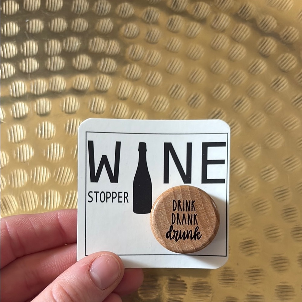 Wooden Wine Stopper with Fun Text